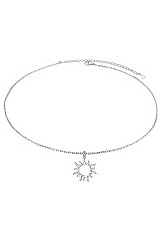 handsome little silver sun charm baby necklace